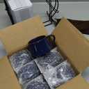 YHOSSEUN Espresso Cups Set of 6, 4 OZ Expresso Shots Cup Small Coffee Cup with Sacuers Metal Stand, Ceramic Espresso Cups for Cappuccino, Latte, Cafe Mocha and Tea, Blue