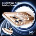 SMARTDEVIL Magnetic MagSafe Case for iPhone 16 Pro Max, Strong Magnetic Clear Shockproof Cover with 2 Screen Protectors, Ultra-Slim Anti-Yellowing Phone Case-Clear (White)