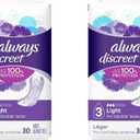 Always Discreet, Incontinence Light Pads, 3 Drops - 30 Pads each (Value Pack of 2)
