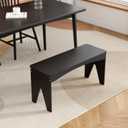 APRTAT Bamboo 35.4" Dining Room Bench, Modern Farmhouse Kitchen Table Bench, Long Indoor Bench Seat for Entryway, Living Room, Bedroom, Hallway - Black, 13"D x 35.43"W x 17.32"H