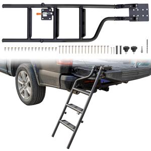Universal 45" Foldable Pickup Truck Tailgate Ladder, Heavy Duty Folding Tailgate Step Ladder with Lock Device Universal Fit for Pickup Truck (F250, RAM 2500 etc.) Accessories
