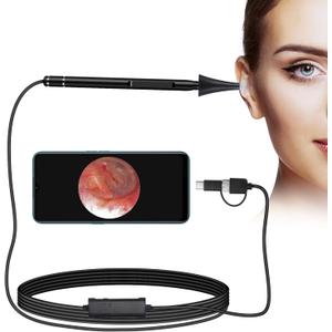 3.9mm Ultra-Thin Portable USB Digital Otoscope Camera with Carrying Case, HD 720P 6 LED Visual Ear Scope with 3 Hats 2 Silicone Caps 8 Earwax Spoons for Android Windows Mac NOT for iPhone iPad