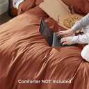 Bedsure Duvet Cover Queen Size - Soft Double Brushed Bedding Set for Kids & Adults, Zipper Closure, 3 Pieces, Includes 1 Duvet Cover (90"x90") & 2 Pillow Shams, NO Comforter, Terracotta