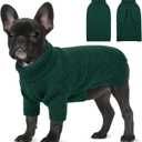 Small Dog Christmas Sweater, Turtleneck Dog Sweater for Cold Weather, Puppy Knitwear Pullover for Christmas Thanksgiving, Pet Winter Knitted Sweatshirt for Pug Dachshund, Green Small