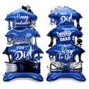 Jenaai 2 Pcs 37" Blue and Silver Graduation Caps Foil Balloons Giant Self Standing Congrats Grad Diploma You Did It Theme Balloons for Class of 2026 Graduation Party Decoration Supplies