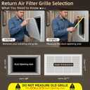 Fancat Return Air Filter Grille for 20x10 Ducts, Steel Vent Cover Grille with Removable Door for 1“ Filters | Suitable for Sidewall & Ceiling | White Coating | Outer Dimensions: 22 5/8” W x 12 5/8" H, 20''Wx10''H Ducts
