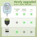 4-in-1 Soil Moisture Meter, Moisture Meter for Plants, Soil Ph Meter, Tester for Moist, Light, Nutrients, pH, Great for Garden, Lawn, Farm, Indoor & Outdoor UseNo Battery Required, Blue