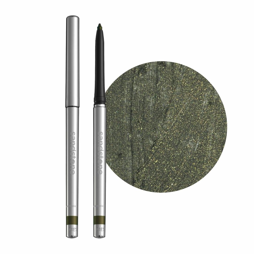 Sandstone Scandinavia Hypoallergenic Waterproof Metallic Eyeliner Pencil Green Fragrance-Free, Vegan Smudge-Proof Eye Liner for Sensitive Eyes