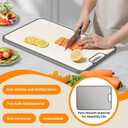 Titanium cutting boards for Kitchen,2-in-1 Double Sided Food Grade,Pure Titanium and Wheat Straw PP, Double Chopping Boards for Meat and Fruits Easy to Clean Size 15x10