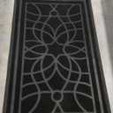 DEXI Front Door Mat Outside Entrance, Heavy Duty Non Slip Low Profile Doormat for Entryway, Trap Dirt and Moisture Welcome Mats, Easy Clean, Patio, Garage, 5x3, Black (3' x 5' (Rectangular))