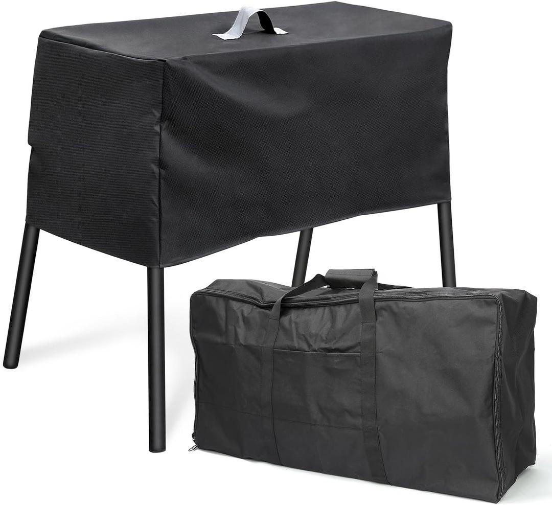 QuliMetal Patio Cover and Carry Bag for Camp Chef 2 Burner Stove, Stove Grill Cover and Carry Bag for Camp Chef Stove EX60P, EX60LW, EX60PP, EX60B, EX280LW, EX170LW, Gas One B-5000 B-4545 B-4900, Black