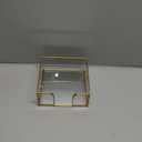 Sumnacon Cocktail-Sized Napkin Holder Square Glass Napkin Holder Table Gold Stylish Cocktail Napkin Holders for Kitchen Dining Table Counter,Decorative Napkin Basket for Picnic Wedding Party (5.7 x 5.7 Inch/Cocktail)