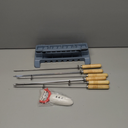 guogiyala Kebab Maker Press with Kebab: Manual Kabob Mould - Skewers Kebab, 8 pcs portable Barbecue Tool(Grey)