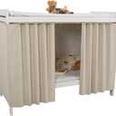 Heavy-Duty Blackout Bottom Bunk Bed Curtains Privacy Canopy Twin Size for Home Dorm, 2 Panels, Beige (78.7"W x 47.2"L (Pack of 2))