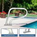 304SS Pool Handrail with Nonslip Blue Cover - 30x22 Inground Pool Rail