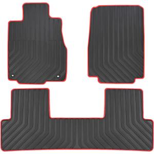 Car Floor Mat for Honda CR-V CRV 4th Generation 2012 2013 2014 2015 2016 Custom Fit Black and Red Rubber Auto Floor Liners Mat All Weather Protection Heavy Duty Odorless