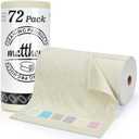 Matthew Microfiber Cleaning Cloth Roll 72Pack (12" x 12") Reusable Paper Towels&Washable Tear Away Towels,Ultra Water Absorbent Lint&Streak Free Cleaning Rags for Glass,Dishwash,Bathroom,Cars-Beige