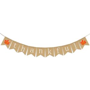 Thankful Burlap Banner | Thankful Burlap Wall Banner| Thanksgiving Banner | Rustic Thanksgiving Decoration | Fall Banner| Thanksgiving Decor