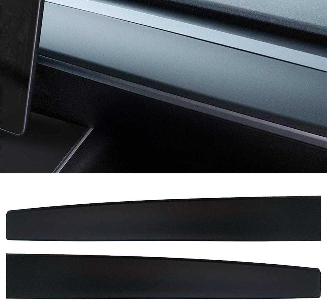 DIBMS Dashboard Wrap Compatible with 2016-2021 2022 2023 Tesla Model 3 Model Y ABS Dashboard Wrap Kit Cover Cap Interior Decoration Dash Protective Film Tesla Model 3/Y Accessories(Matte Black)