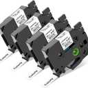 4 Pack P Touch Label Tape Replacement for Brother TZe TZ Tape 12mm 0.47 Laminated White and MultiColor TZe 231 MQF31 MQE31 MQ531 Work for PTouch Label Maker PTH110 PTD210