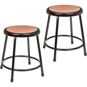OEF Furnishings OEF6218-10/2 Premium Commercial-Grade All-Purpose Round Stool (18-inch Height, Black Frame, Masonite Wood Seat, 2-Pack)