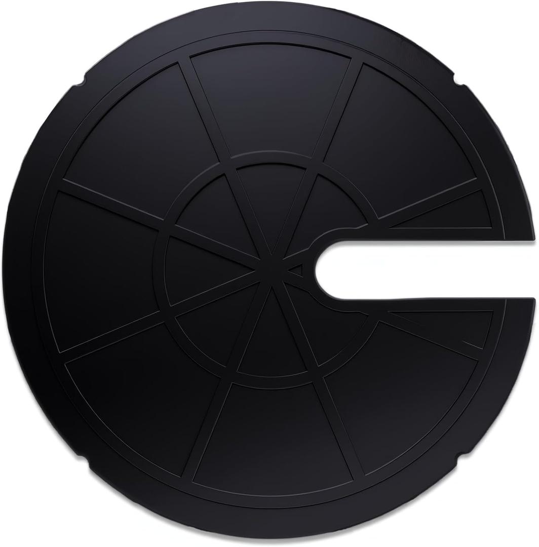 18 inch Metal Slotted Sump Pump Cover, Black Decorative Submersible Outdoor Water Well Covers, Septic Tank Lids Protection for Sewage Pump, Sump Basin, Sump Bucket (1, Black)