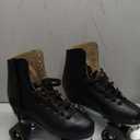 Chicago Quad Roller Skates for Women & Men  Durable, Top Performance Indoor/Outdoor Use or Roller Derby - Classic Deluxe Leather High-Top Boots with 60mm Urethane Wheels & Semi-Precision Bearings (Black)