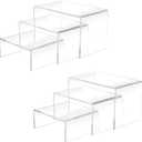 Cerpourt 2 Sets Acrylic Display Risers(4",5",6") Product Stand ((4"x5"x6") Clear Risers)