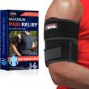 FEATOL Bicep Tendonitis Brace Compression Sleeve Support, Upper Arm Brace Tricep Bicep Support Bands for Men and Women, Arm Wrap Pain Relief for Muscle Strains and Inflammation(Black, Large)