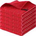 Homaxy 100% Cotton Terry Kitchen Dish Cloths, Ultra Soft and Absorbent Dish Towels for Kitchen, Suitable for Drying and Washing Dishes, 6 Pack, 12 x 12 Inches, Red