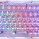 KiiBoom Phantom 81 75% Transparent Mechanical Gaming Keyboard, Hot Swappable Custom Gasket Keyboard with RGB Backlit, Clear Keycap, Rechargeable Battery, Triple Mode for Win/Mac (Phantom 81 V2 Purple)