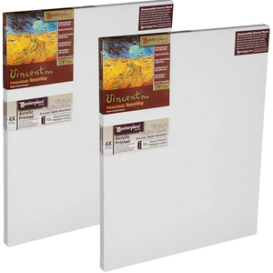 MASTERPIECE Z2VU-2127 Vincent Pro 2,2 cm Deep Vintage L22U belgisches Leinen, 340 g, Acryl, grundiertes Leinen, gespannte Leinwand, 53,3 x 68,6 cm, Weiß, 2 Stück