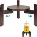Drink Dispenser Stand Adjustable Width from 8" to 11.2" Wide - Beverage Jar and Water Plastic Jug Holder - to plant flower pots - Adjustable up to11.2-inch Wide (For 5-Gal Jug 8"-11.2")- Walnut Color