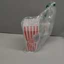 Novelty Place Plastic Red White Striped Classic Popcorn Containers for Movie Night - 7.8 inch Tall x 3.8 inch Square (4 Pack)