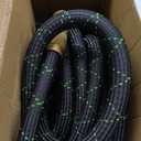 PowerFlow Garden Hose, NON-EXPANDABLE 25 Feet Premium Quality Stainless Steel Metal Water Hose with Durable Fabric Skin, Hose For Commercial, Residential Use, Bonus 10-way Spray Nozzle (25 Ft, Black)