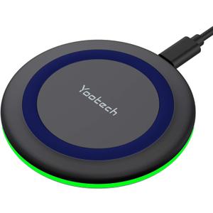 Yootech Wireless Charger,10W Max Fast Wireless Charging Pad Compatible with iPhone 17/17 Pro/17 Pro Max/Air/16/15/14/13/SE 2022/12/11,Samsung Galaxy S25/S24/S23,for AirPods Pro 3(No AC Adapter)