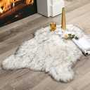 MIULEE Fluffy Rug Soft Shaggy Faux Fur Area Rug Luxury Plush Sheepskin Carpet for Bedroom Living Room Sofa Chair 2 x 3 Feet, Gradient Grey (2 x 3 ft Sheepskin)