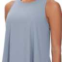 THE GYM PEOPLE Womens Racerback Workout Tank Tops Split Side Loose Fit Sleeveless Yoga Running Shirts with Curved Hem (Blue, M)