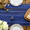Artoid Mode 6PCS Navy Blue Gauze Table Runner 120 Inch 10FT, Seasonal Sheer Kitchen Dining Holiday Wedding Birthday Baby Shower Table Decor for Home Party
