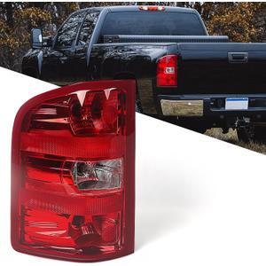 Huray Left Tail light Assembly Compatible with Chevy Silverado 2007-2013 1500 2500 HD 3500 HD OE Style Rear Brake Lamp (Red Trim) (Left (Driver Side))