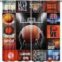 Basketball Curtains, Cartoon Sports Match Flame Basketball Poster Shooting Blackout Window Treatments Drapes for Kids Boys Adolescents Bedroom Bathroom 42x45inBlackout (Style)