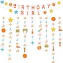 Showgirl Themed Birthday Decorations Pre Strung Glitter Showgirl Themed Birthday Banner Orange Hanging Photo Booth Backdrop for Popular Singer Party Supplies