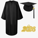 Matte Graduation Cap and Gown 2026 Tassel Adults Set for High School and Bachelor