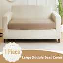Yoovat Couch Cushion Covers for Sofa Couch Covers Wear-Resistant Universal Sofa Cover Washable Stretch for Sectional Slipcovers (Texture-Light Coffee, Large Double Seat Cover)