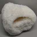 CATISM Cat Bed, Cat Cave for Indoor Cats, Soft Cat Dome, Self-Warming 2 in 1 Foldable Pet Cat House with Washable Cushioned Pillow Calming Fluffy Dog Beds for Small Dogs with Anti-Slip Bottom White