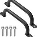 13'' Black Safety Handles for Playground Outdoor Pack of 2 - Metal Playset Handle, Swing Set Grab Bars, Playhouse Treehouse Handle, Kids Safety Rail for Jungle Gym, Home Gym, Rock Wall