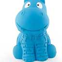 petizer Indestructible Squeaky Dog Toy for Aggressive Chewers - Durable, Natural Latex Toy for Small, Medium, Large Dogs - Blue Hippo