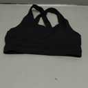 RUNNING GIRL Sports Bra for Women, Criss-Cross Back Padded Strappy Sports Bras Medium Support Yoga Bra with Removable Cups, Black 