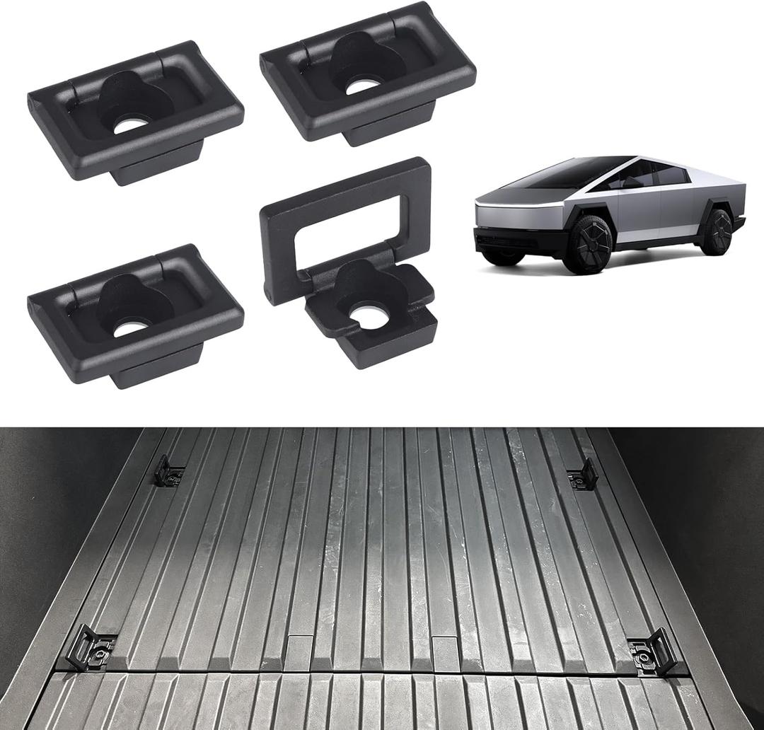 4PCS D-Rings Tie Down Compatible with 2023 2024 2025 Tesla Cybertruck,Cargo Accessories Used for Cyber Bed Truck Tie Down Anchors,Black