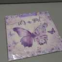 Extra Large Butterfly Baby Girl Gift Bag Square Jumbo Butterfly Baby Shower Bag for Girls with Wrapping Paper Card Sticker Envelope, Purple Floral Oversized Gift Bag for Baby Girl Party Favors Gifts